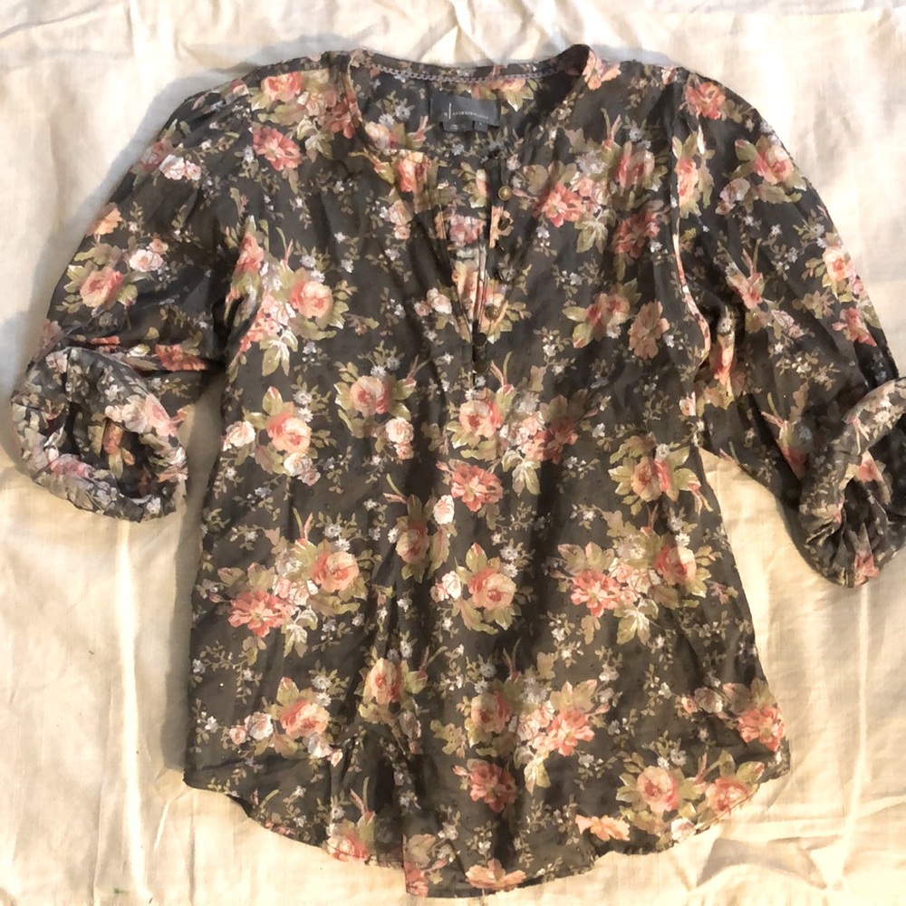 Anthropologie Floral Blouse SM